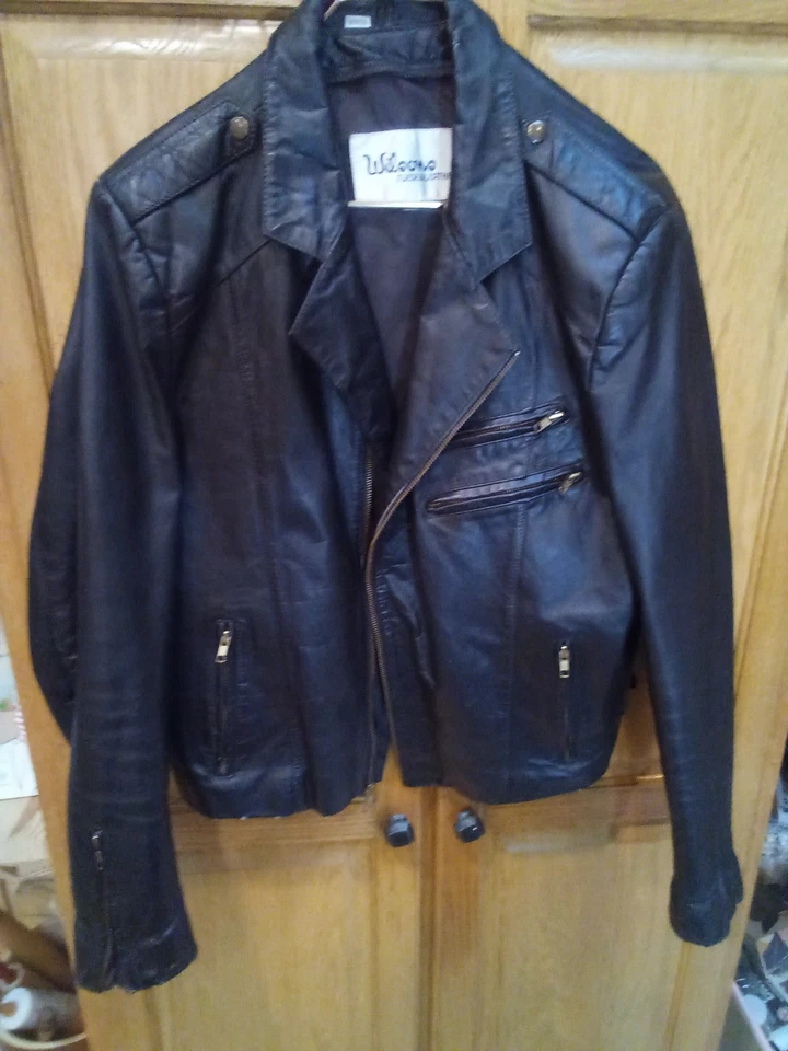 винтажный wilsons кожаная куртка размер 46 нейлона тафта подкладка - Изображение 3 из 4