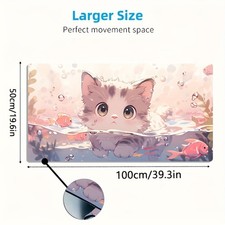 1pc Large-sized Esports Gaming Mouse Pad with a Dreamy Pattern of a Cute Cat Pl