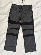 Fashion Nova Women's Moto Chic Faux Leather Pants Size Xl Black