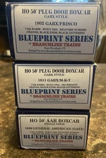 3-Branchline Blueprint Ho 50'  Boxcar Garx/Frisco Garx/MKT Genearl/American NIB