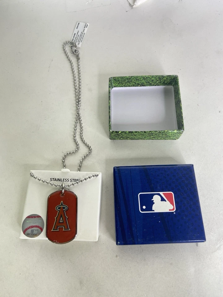 LA Anaheim Angels Dog Tag Necklace Stainless Steel MLB Licensed with Gift Box - Image 2 of 4