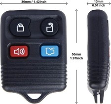 2 Replacement Keyless Entry Remote Control Key Fob Clicker Transmitter - Black