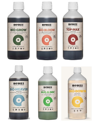 BioBizz 500 ml Megapack / Grow, Bloom, Top-Max,  Heaven, Alga-Mic & Ph Down (-)
