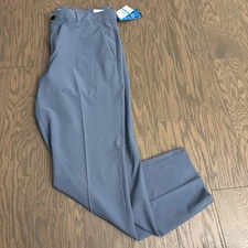 NWT Perry Ellis Portfolio Wicking Stretch Dress Pants Slim Fit 36x30 Blue $95