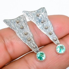 Neon Blue Apatite 925 Silver Plated Earring 1.17
