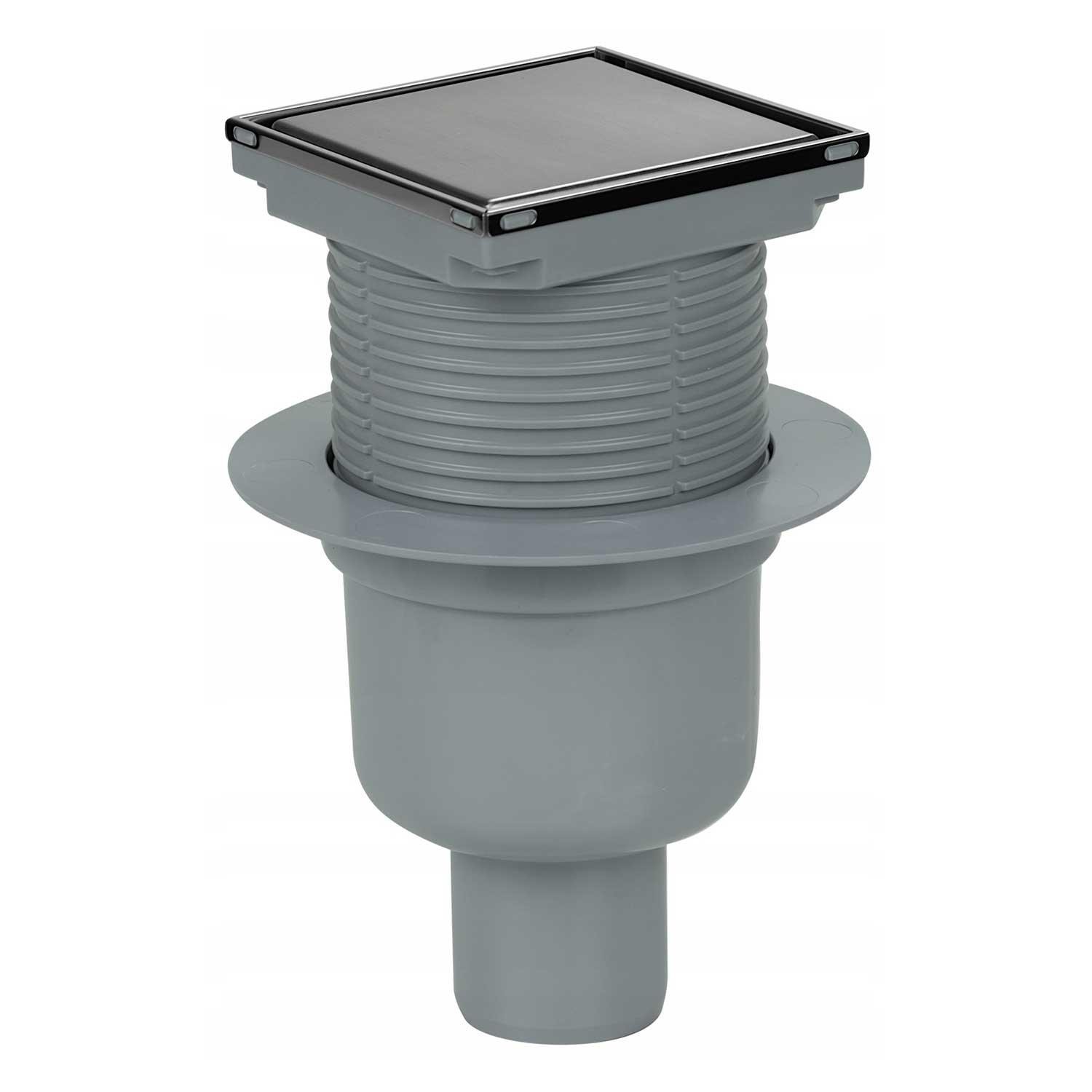 100x100mm Floor Drain Bottle Gully Trap Tiled or Steel Bottom Outlet 50mm