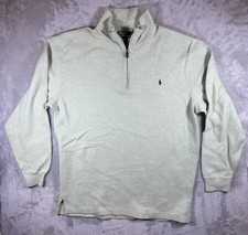 Polo Ralph Lauren Sweater Mens XLT Tall Green Cotton Quarter Zip Pullover
