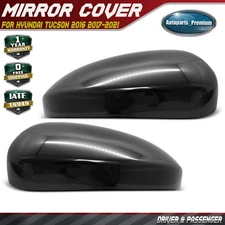 Pair Side Vew Mirror Cover Cap Smooth Black for Hyundai Tucson 2016 2017-2021
