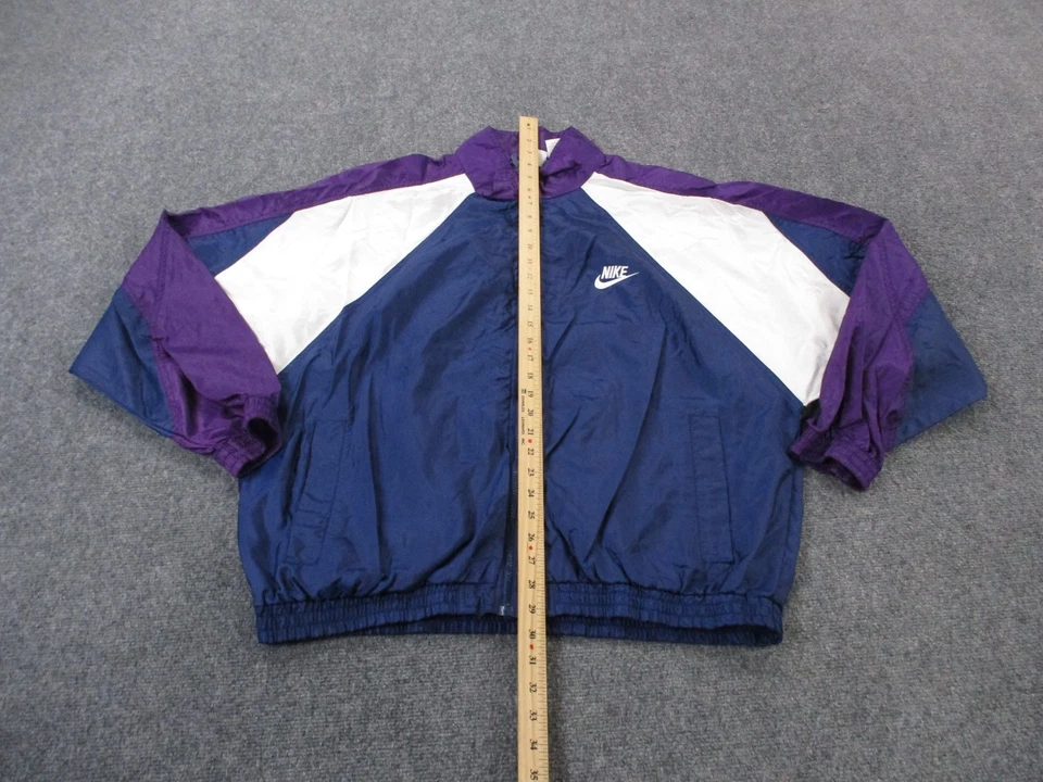 Jaqueta Nike masculina vintage XL náilon leve golfe logotipo atlético pista chuva retrô - Imagem 3 de 4