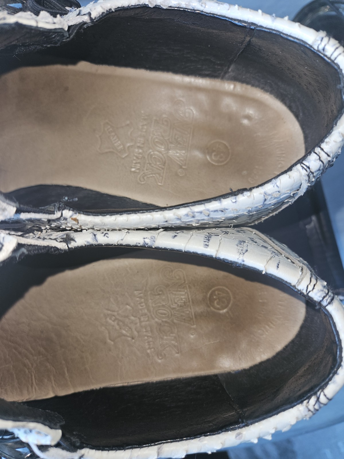 New Rock Embossed White Python Leather Buckle Wes… - image 2