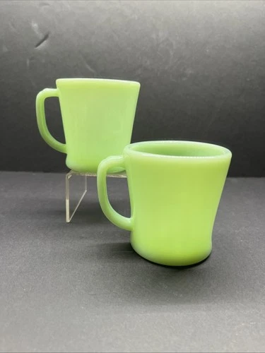 Vintage Jadeite Fire King Oven Ware Restaurant D Handle Coffee Mug 1948