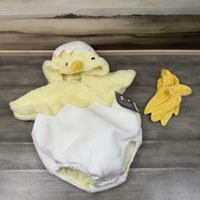 Pottery Barn Kids Baby Egg Chick Halloween Costume 0-6 Months 3-piece NWT
