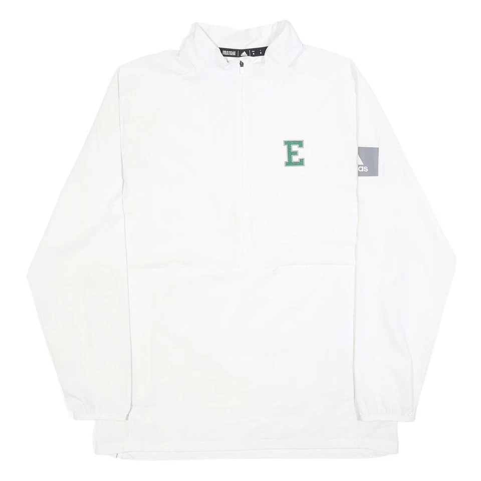 ADIDAS Homme Sweatshirt Sport Blanc Logo E Colleté Taille M Pull Polyester - Photo 1/4