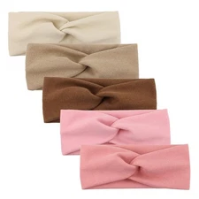 5pcs/lot Solid Twist Baby Girls Headbands Cashmere Handmade Elastic Hairbands Au