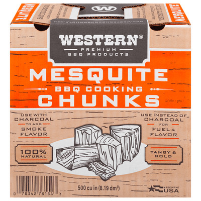Mesquite Smoking Wood Chunks 500 Cubic Inches for BBQ Grill Smoker