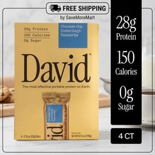David High Protein Bars, Chocolate Chip Cookie Dough - 28g Protein. Free Ship,.