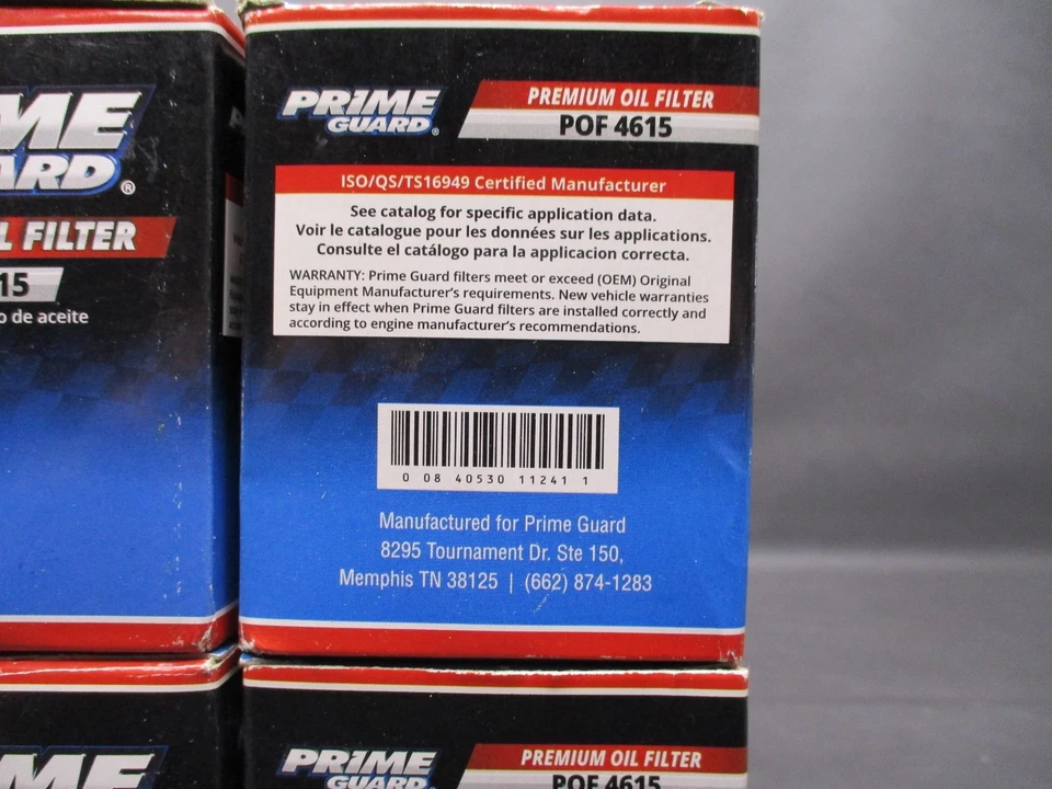 Pacote com 4 filtros de óleo de motor Prime Guard Premium POF4615 - Imagem 3 de 4