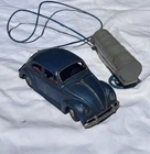 Vintage 1960s Bandai VW Beetle Bug Japan Tin Battery Operated Remote Control Car