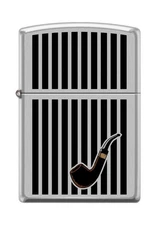 Zippo Lighter- Pipe Lines Design Satin Chrome Windproof Lighter #Z5149