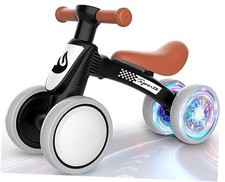 Colorful Lighting Baby Balance Bike Toys for 1 Year Old Boy Gifts, 10-36 Black