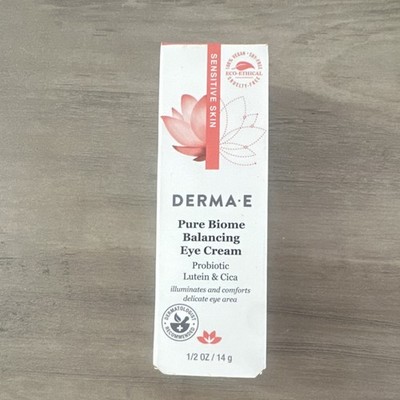 derma e Pure Biome Balancing Eye Cream Probiotic Lutein Cica Hydrating 14g
