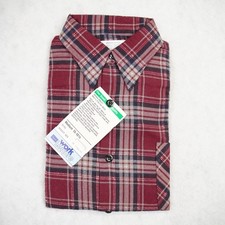 Vintage Sears Work Leisure Perma-Prest Flannel Shirt Mens Medium 15-15.5" NWT