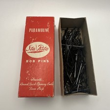 Sta-Rite Paramount BOB PINS Black Hair Pins Bobby Vintage Original Box USA Prop