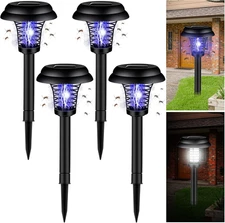 4 Solar Bug Zapper Lights – Waterproof Mosquito Killer for Outdoor/Indoor