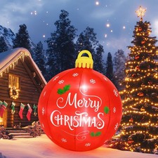 1 Pcs 4 Ft 2025 Giant Christmas Inflatable Ball Decoration, Merry Christmas B...