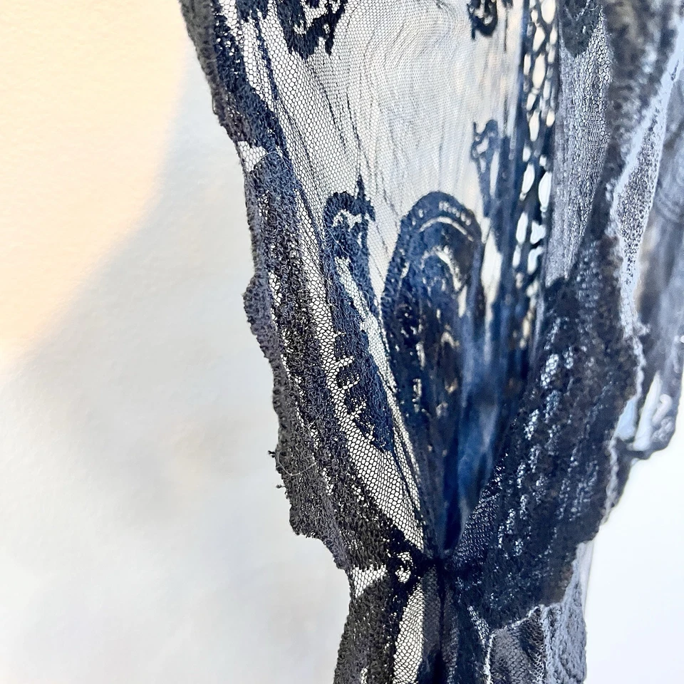 Poncho Pullover Vince Camuto Transparente Bordado Encaje Top Talla Única Boho Chic Foto 4 de 4