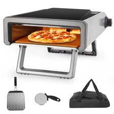 Pizza Oven, 12" Pizza Oven Outdoor with Gas Powered Propane and Portable Maker A