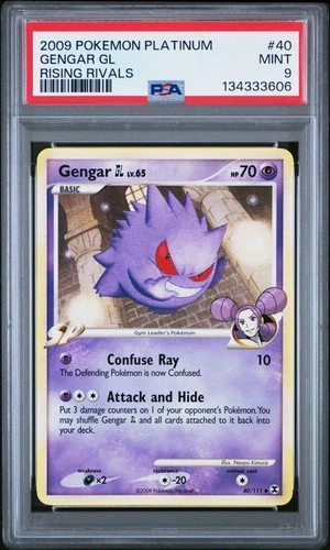 2009 Pokemon Platinum Rising Rivals #40 Gengar Gl Rising Rivals PSA 9