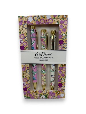 Cath Kidston CKS0017 Kugelschreiber Set 3 Stück Blumenmuster Vintage Stifte