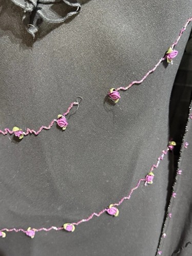 2pc Vintage Iconic Size 8 Dress Rosette Silk Floral Asymmetric Hem 90s Y2k B186 - Picture 3 of 15