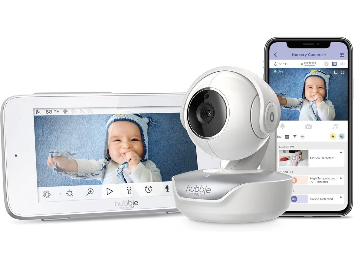 Hubble Nursery Pal Premium 5" Smart Video Baby Monitor -Long Range, Night Vision