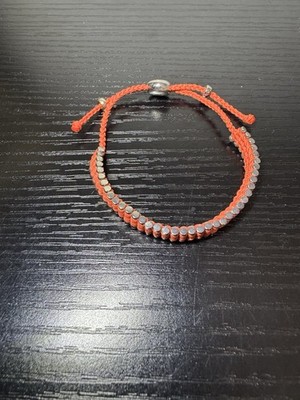 LINKS OF LONDON STERLINGSILBER MINI FREUNDSCHAFTSARMBAND mit ORANGE KORDEL