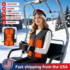 Unisex Warm Heated Vest Large Size USB Powered 10 Heating Zones 3 Heat Levels