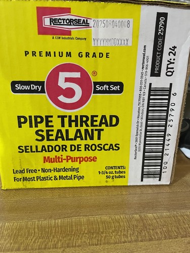 CASE OF 24-Rectorseal 1.75 Oz Tube No.5 Pipe Thread Sealant