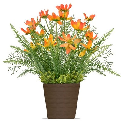 luxsego Silk Artificial Flowers Coreopsis Faux Flowers, Potted Floral Decor for