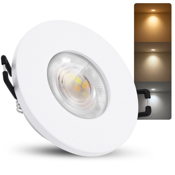 Isawo Einbaustrahler Led Flach IP65 Weiß Drei Lichtfarben Spot 4W Deckenlampe-image