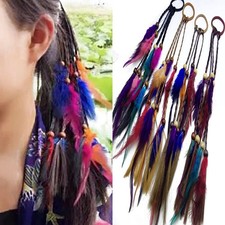 4PCS Women Lady Handmade Boho Hippie Hair Rope Head Wrap Hair Band Headbands ...