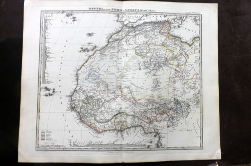 Stieler 1870 Map. Mittel- und Nord-Afrika. Westlicher Theil. North Africa