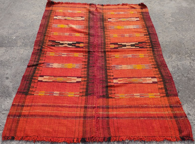 Vintage Traditional Oriental Epic Moroccan Multicolor Wool Rug Carpet 200x142 cm