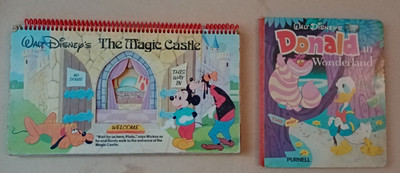 2 x Walt Disneys Brettbücher: Donald im Wunderland 1976 & Das Zauberschloss 1979