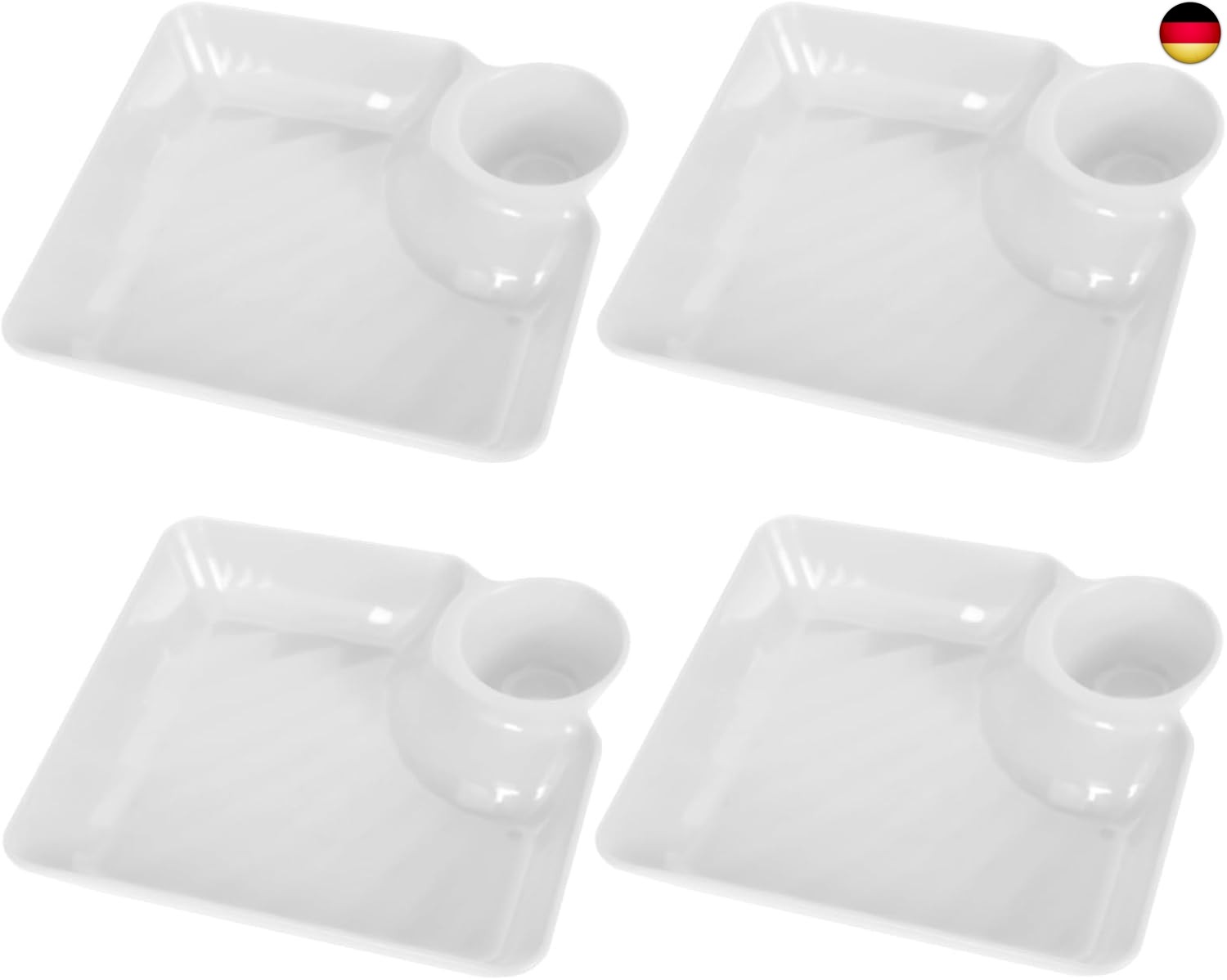 Colexy 2-in-1 Snack Bowl and Dip Bowls, Serving Plates, Set of 4 Chip Bowls