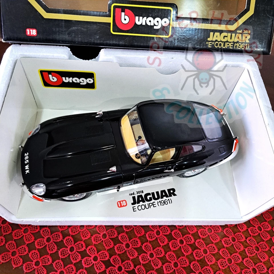 JAGUAR E TYPE 1/18 NERA DIABOLIK BBURAGO SCALA 1:18 COUPE 1961 BLACK 3018 RARA - Immagine 4 di 4