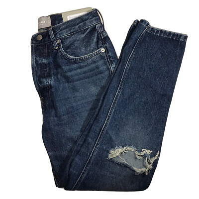 Everlane The 90's Cheeky High Rise Blue Distressed Jeans Size 26 Inseam 26.5 