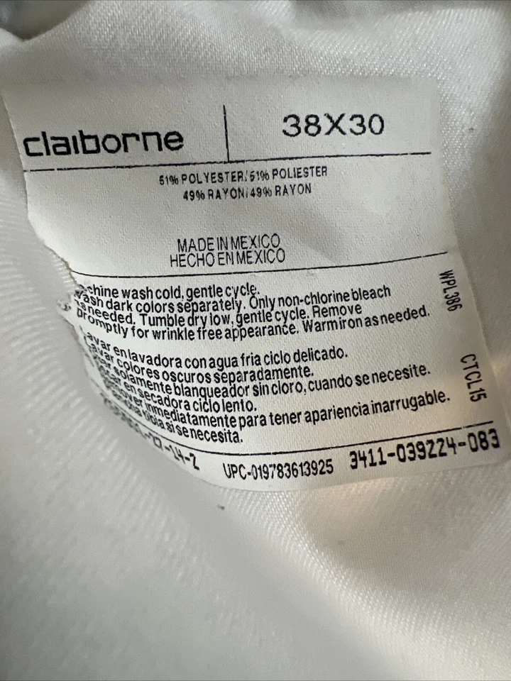 Claiborne серый плиссированные брюки мужской размер 38 x 30 - Изображение 3 из 4