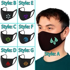 Handmade Genshin Impact Element Logo Icon Anime Inspire Expression Face Mask New