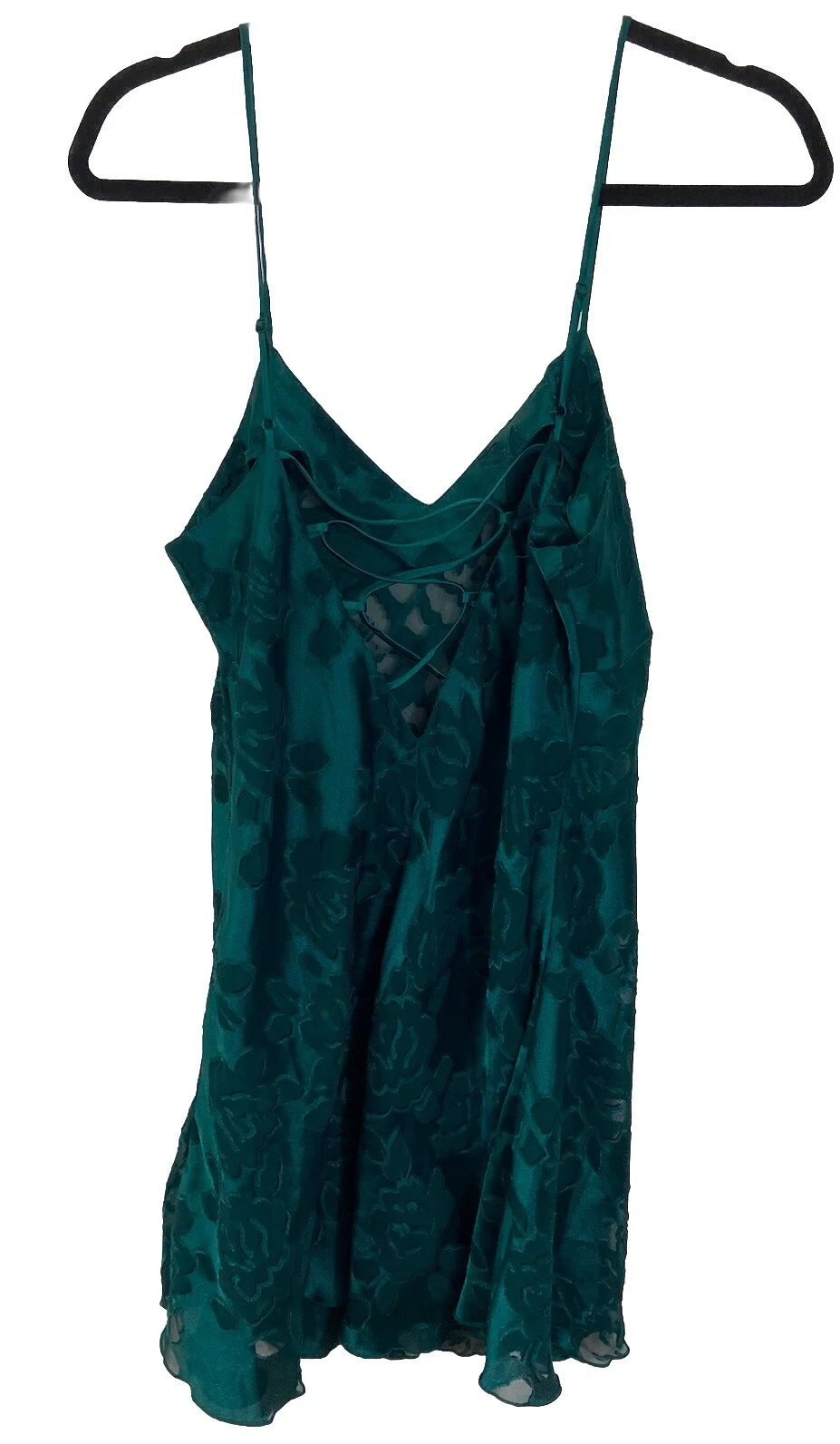 UNDERCOVER Vintage VICTORIAS SECRET abito slip M mini floreale verde Y2K raso babydoll